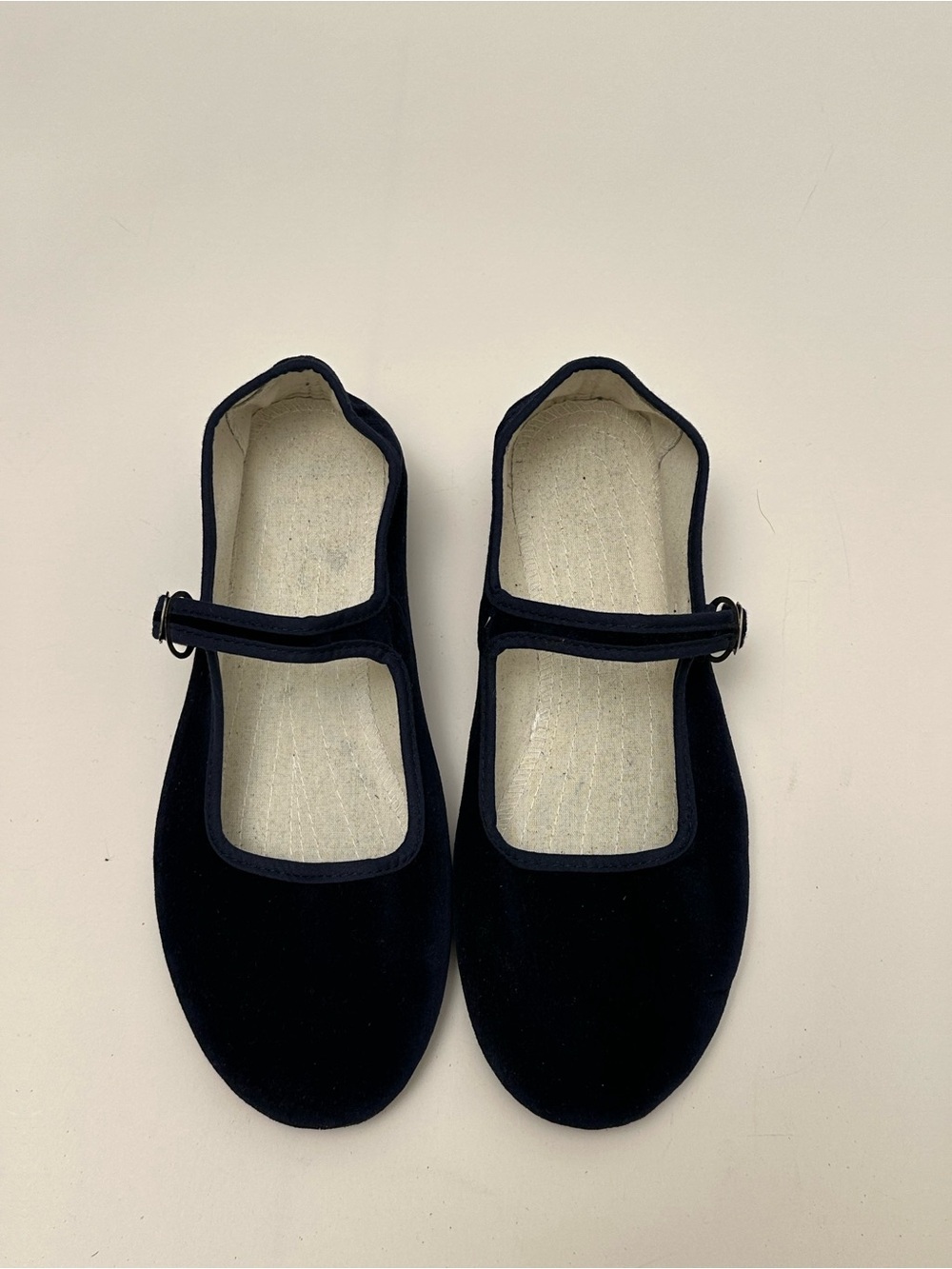 Velvet Mary Jane Ballet Flats Minimalist Balletcore Navy Indoor Outdoor EU 39